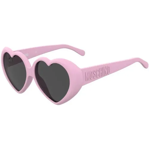 Sonnenbrille Mos128/S Schwarz,/Grey Sunglasses,Fuchsia/Grey Sunglasses,Sunglasses Mos128/S - Moschino - Modalova