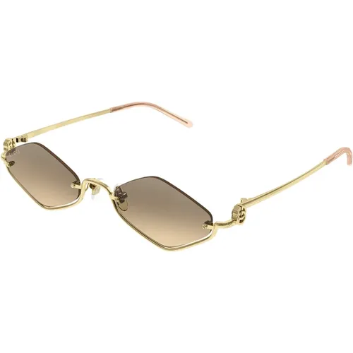 Semi Rimless Metal Sunglasses Gg1604S , unisex, Sizes: 53 MM - Gucci - Modalova