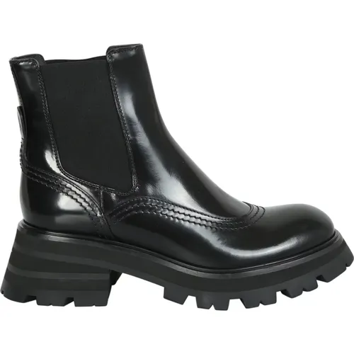 Leather Ankle Boots - Aw22 , female, Sizes: 4 UK, 5 UK, 5 1/2 UK, 6 UK, 7 UK, 2 UK, 8 UK, 3 UK - alexander mcqueen - Modalova