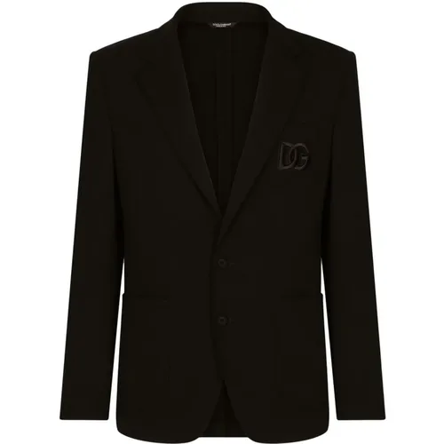 Luxury Logo-Embroidered Jacket , male, Sizes: L - Dolce & Gabbana - Modalova