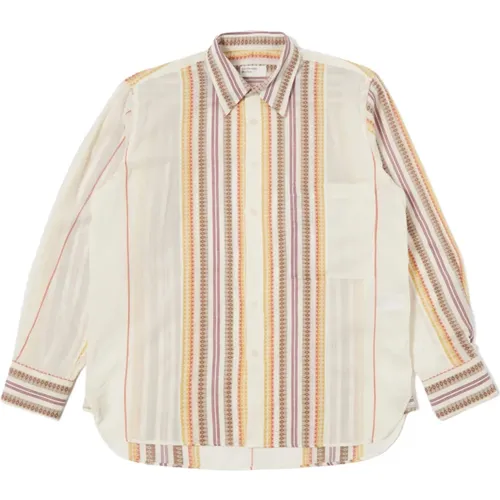 Square Pocket Shirt In Ecru Mala Stripe , male, Sizes: S, M - Universal Works - Modalova