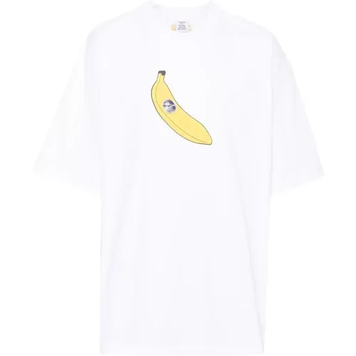 Weißes Banana Logo T-Shirt - Vetements - Modalova