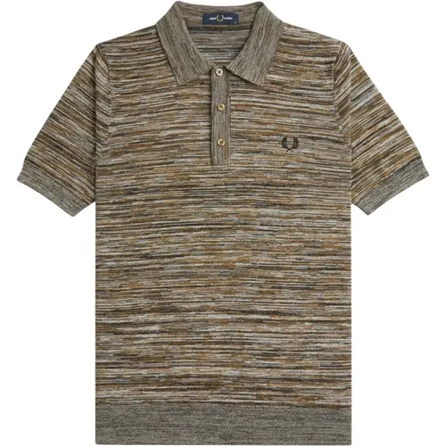 Space Dye Knit Shirt with Logo , male, Sizes: S, XL, L, M - Fred Perry - Modalova