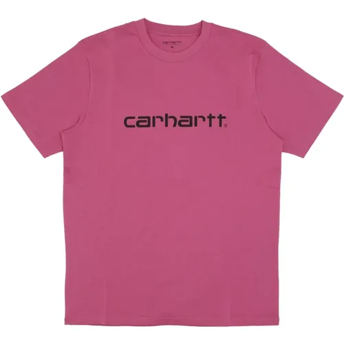 Script Tee Magenta/Schwarz Kurzarm T-shirt - Carhartt WIP - Modalova