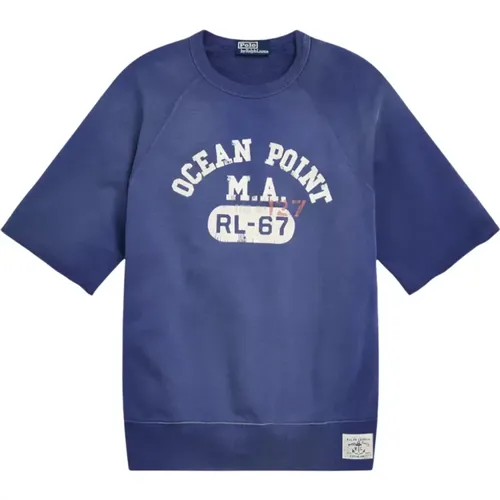 Dunkelblaues Sweatshirt mit Grafik , Herren, Größe: XL - Ralph Lauren - Modalova