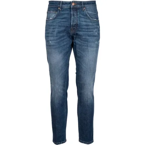 Mid Elastic Cotton Jeans with Tapered Fit , male, Sizes: W32, W33, W34, W31, W35 - Don The Fuller - Modalova