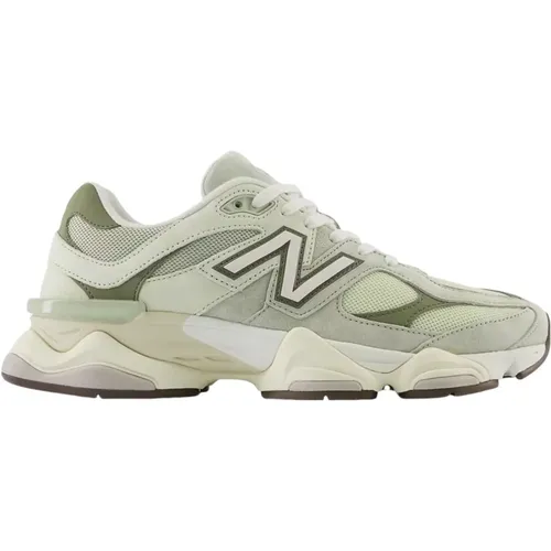 Weiße und grüne Ledersneaker , Damen, Größe: 37 EU - New Balance - Modalova