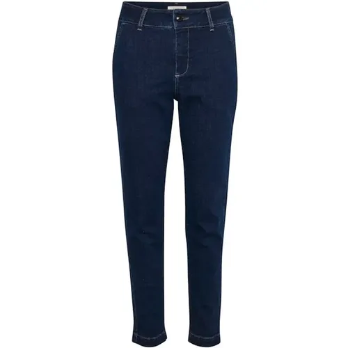 Timeless Dark Denim Jeans with Casual Fit and Ankle Length , female, Sizes: W31, W28 - Part Two - Modalova