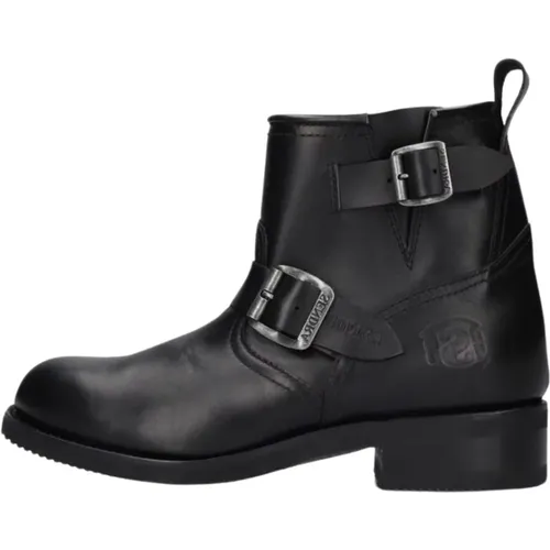 Schwarze Biker Boots mit Metallschnallen , Damen, Größe: 36 EU - Sendra - Modalova