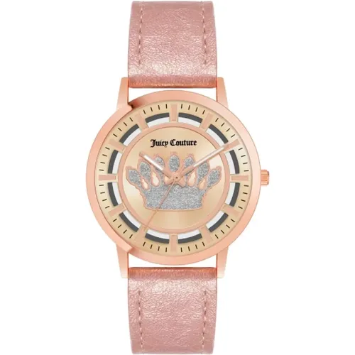 Goldene Damenuhr mit Lederarmband - Juicy Couture - Modalova