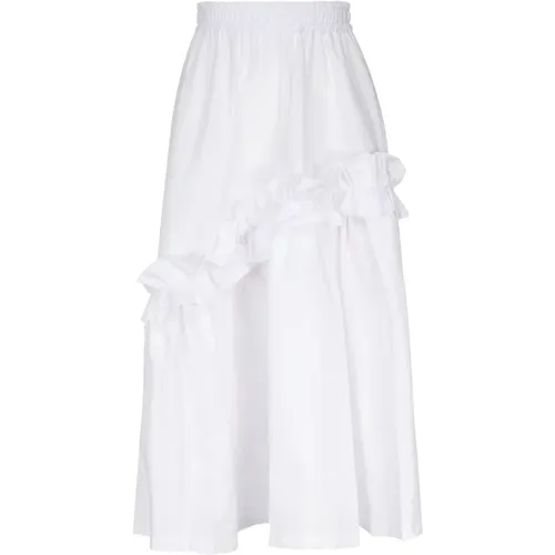 Midi Skirt with Curled Detail , female, Sizes: S, L, XS - Mariuccia Milano - Modalova