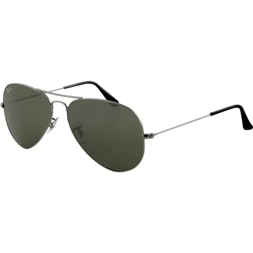 Aviator Metal Sunglasses Green Lenses , male, Sizes: 58 MM - Ray-Ban - Modalova