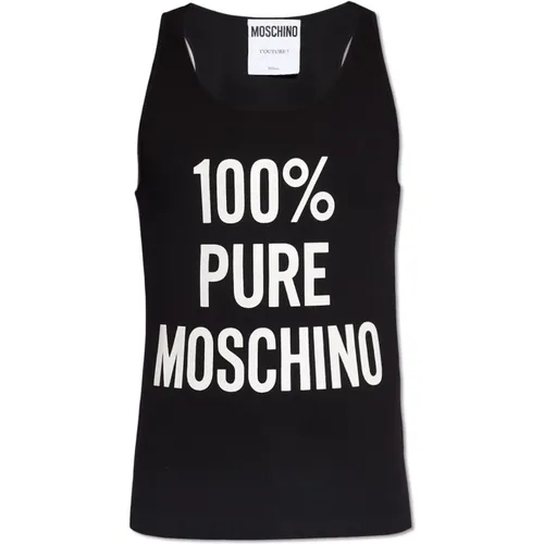 Sleeveless T-shirt , male, Sizes: S, XL, M - Moschino - Modalova