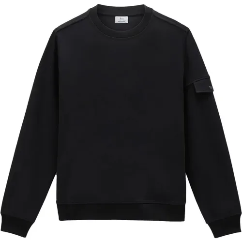 Light Fleece Sweatshirt, Men`s Stylish Comfort , male, Sizes: M - Woolrich - Modalova