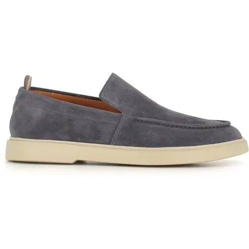 Blaue Wildleder Slip-On Sandalen , Herren, Größe: 42 EU - Officine Creative - Modalova