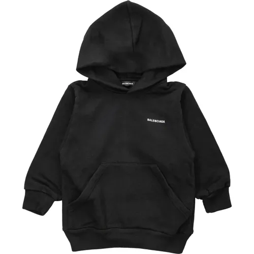 Schwarzer Logo Hoodie Street Style - Balenciaga - Modalova