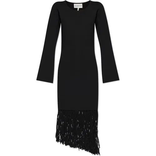 Dress with fringes , female, Sizes: M, XL, L, 2XL - Munthe - Modalova