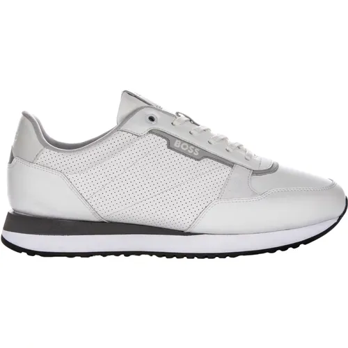 Synthetic Trainers Modern Geometrical Pattern , male, Sizes: 12 UK, 9 UK, 10 UK, 8 UK, 7 UK - Boss - Modalova