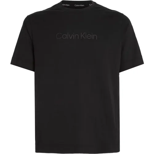 Herren Schwarzes Beauty Baumwollmischung T-Shirt mit Logo , Herren, Größe: M - Calvin Klein - Modalova