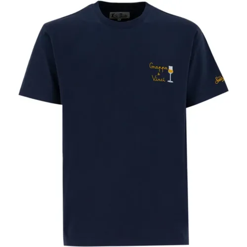 Besticktes Crew Neck T-shirt , Herren, Größe: L - MC2 Saint Barth - Modalova