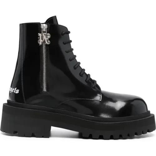 Leather Combat Boots , female, Sizes: 7 UK, 6 UK, 8 UK - Palm Angels - Modalova