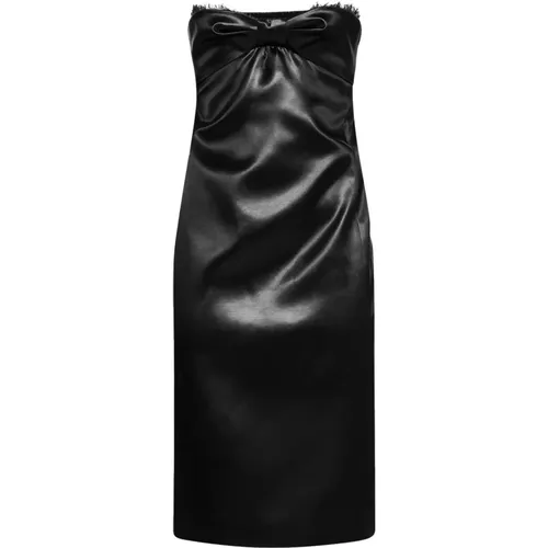 Satin Bustier Dress , female, Sizes: XL - Saint Laurent - Modalova