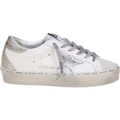 Platinum Leather and Suede Sneakers , female, Sizes: 6 UK - Golden Goose - Modalova