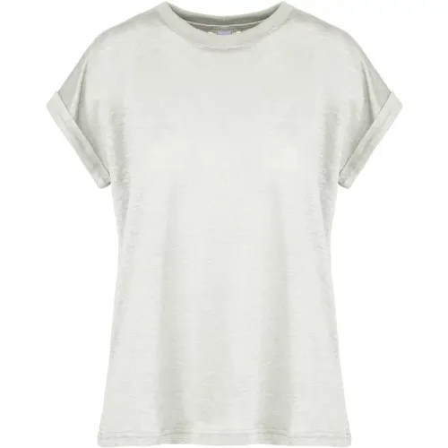 Women`s Short Sleeve T-Shirt with Rolled-Up Sleeves , female, Sizes: L, 2XL, XS, S, XL, M - BomBoogie - Modalova