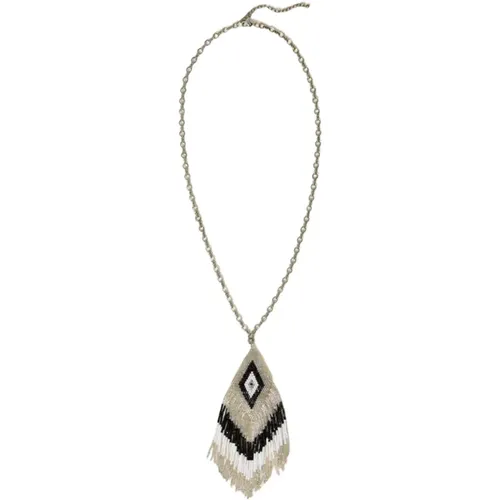 Navajo Stil Perlen Anhänger Halskette Schwarz Weiß - Twinset - Modalova