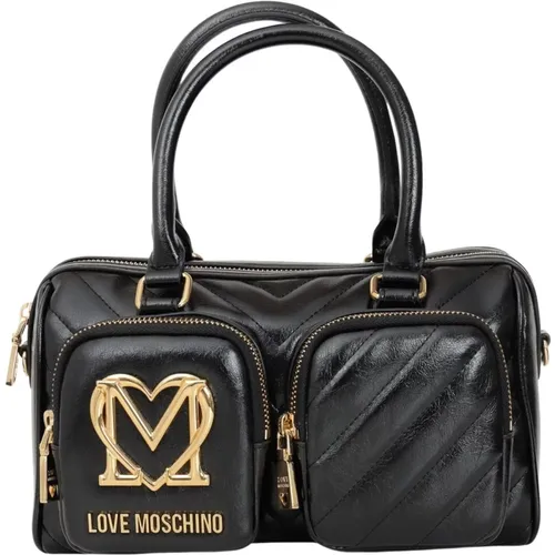 Handbag with Heart Logo , female, Sizes: ONE SIZE - Love Moschino - Modalova