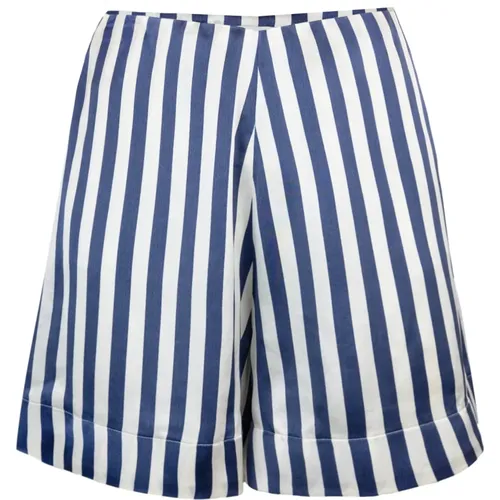 Striped Beige Wide Shorts , female, Sizes: XS, S - MVP wardrobe - Modalova