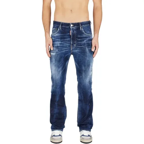 Straight-leg Jeans aus Stretch-Baumwolle , Herren, Größe: M - Dsquared2 - Modalova