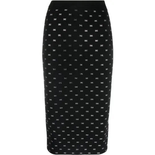 Schwarze Röcke für Frauen Aw23 , Damen, Größe: L - Elisabetta Franchi - Modalova