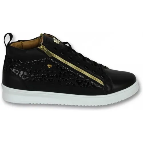 Markenschuhe online - Herren Schwarz Gold Croc Sneakers - Cms98 - True Rise - Modalova