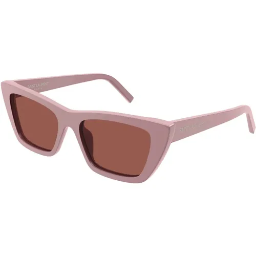 Chic Sunglasses with Brown Lenses , female, Sizes: 55 MM - Saint Laurent - Modalova