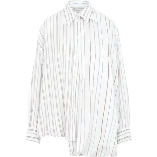 Striped Viscose Silk Blend Shirt , female, Sizes: XS - Victoria Beckham - Modalova