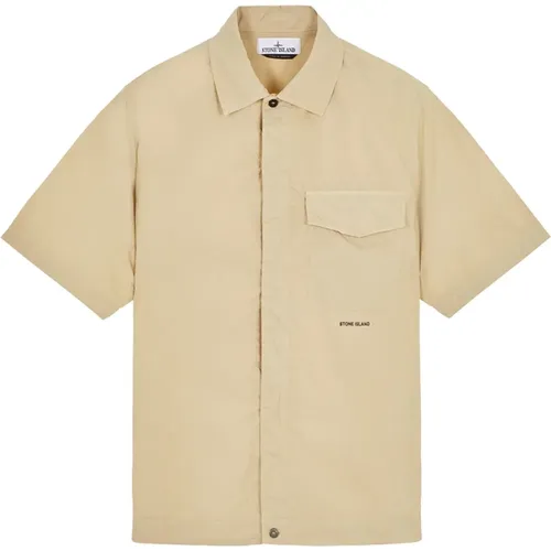 Short Sleeve Shirt (Sand) , male, Sizes: M, L, XL - Stone Island - Modalova