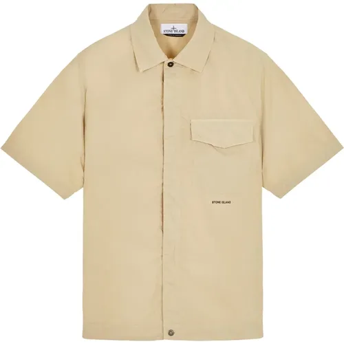 Short Sleeve Shirt (Sand) , male, Sizes: M, XL - Stone Island - Modalova