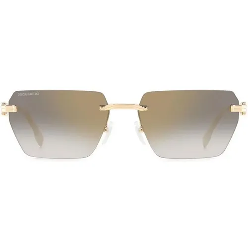 Modern and Stylish Sunglasses with Gold Frame and Mirrored Lenses , female, Sizes: 58 MM - Dsquared2 - Modalova