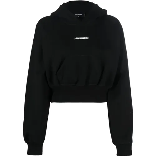 Logo Cropped Hoodie , female, Sizes: M, S, XS - Dsquared2 - Modalova