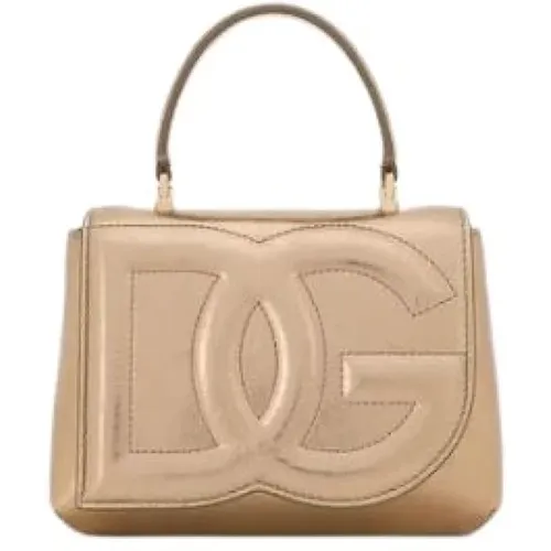 Golden Leather Tote Bag , female, Sizes: ONE SIZE - Dolce & Gabbana - Modalova