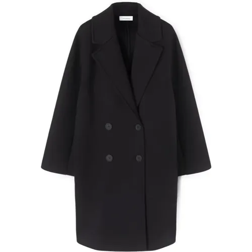 Neopren-Style Doppelreihiger Mantel , Damen, Größe: S - Motivi - Modalova