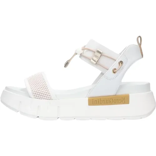 Weiße Sandalen für den Sommer , Damen, Größe: 38 EU - Nerogiardini - Modalova