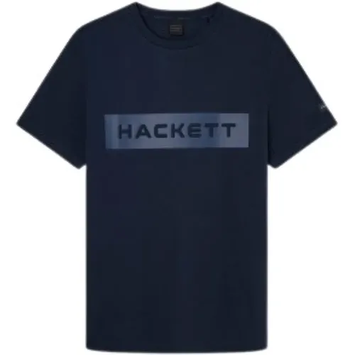 Herren T-Shirt aus Baumwolle/Elastan , Herren, Größe: L - Hackett - Modalova