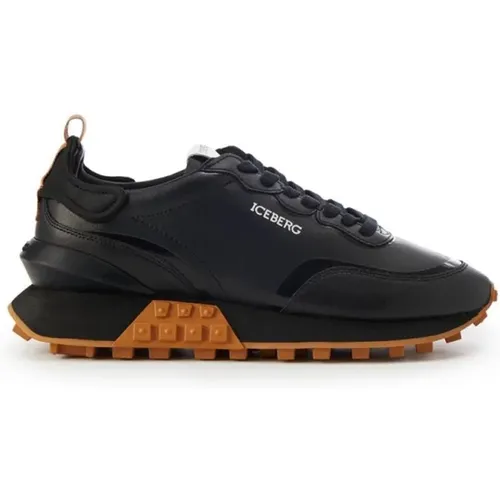 Lightweight Leather Sneakers with Vibram® Sole , male, Sizes: 11 UK - Iceberg - Modalova