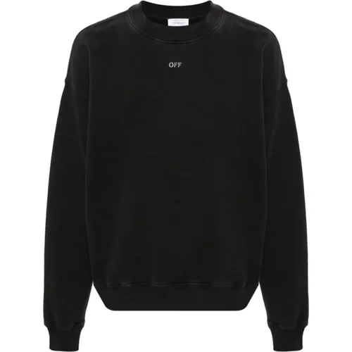 Distressed Logo Sweatshirt , male, Sizes: L, S, XL - Off White - Modalova