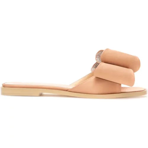 Golden Sandals , female, Sizes: 3 1/2 UK - Mach & Mach - Modalova