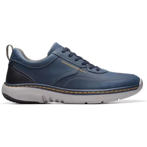 Blaue Schnür-Herren-Sneaker , Herren, Größe: 40 EU - Clarks - Modalova