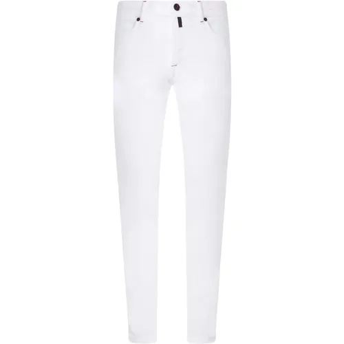Weiße Slim Fit Five Pocket Jeans aus Kurabo Denim - Kiton - Modalova