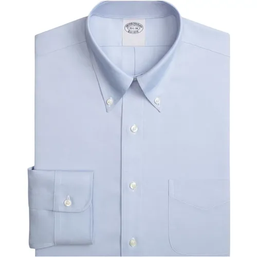 Hellblaues Slim Fit Non-Iron Pinpoint Hemd mit Button-Down-Kragen,Shirts - Brooks Brothers - Modalova
